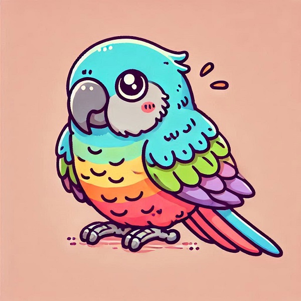 cute parrot bird drawing 7