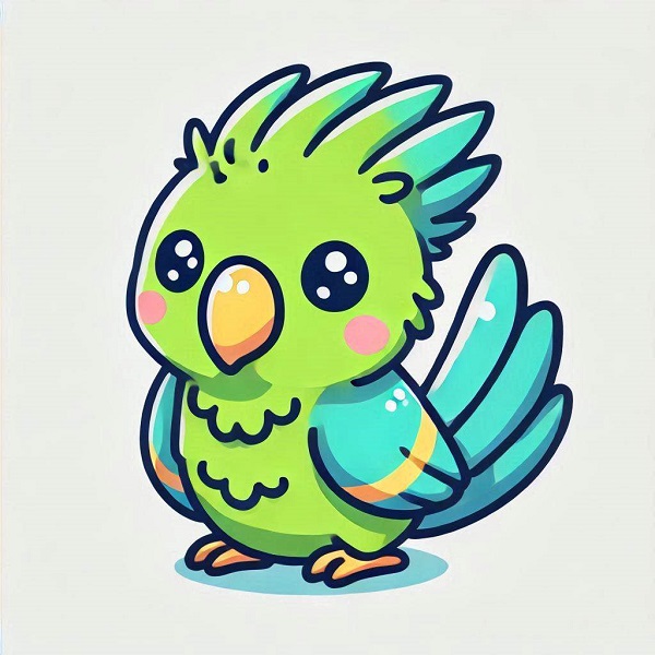 cute parrot bird drawing