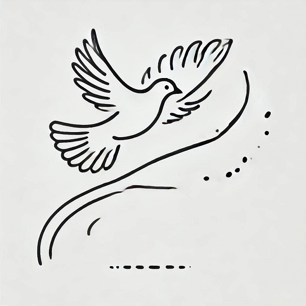 dove bird flying drawing 18