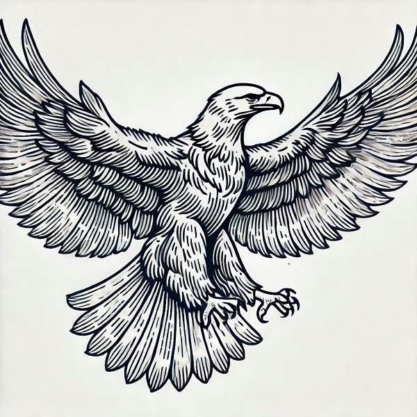 eagle bird flying drawing 11