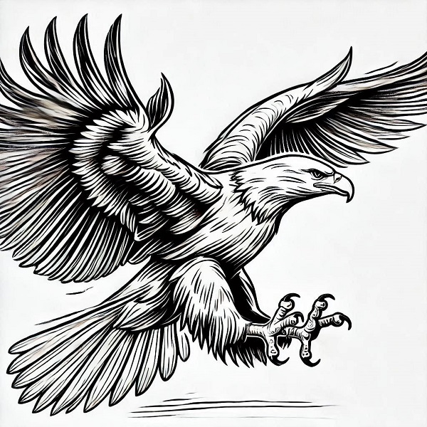 eagle bird flying drawing 12