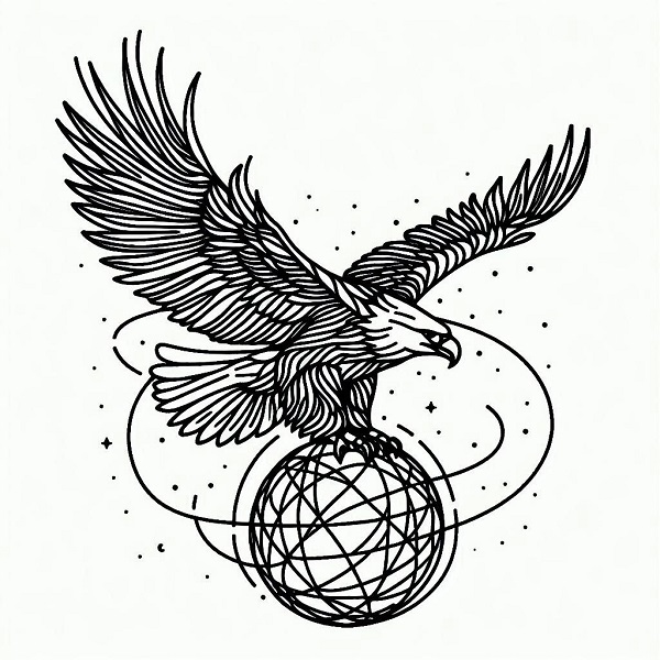 eagle bird flying drawing 15