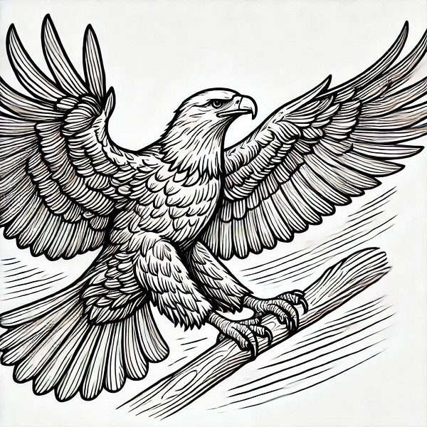 eagle bird flying drawing 5