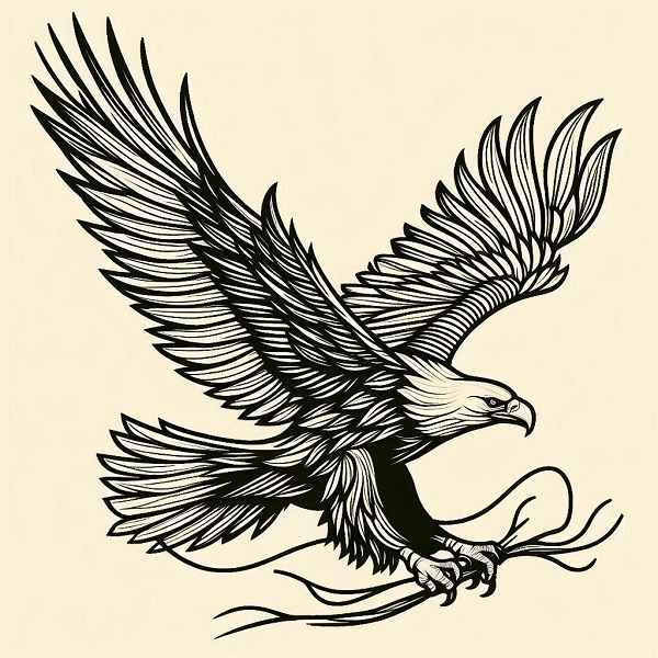 eagle bird flying drawing 8