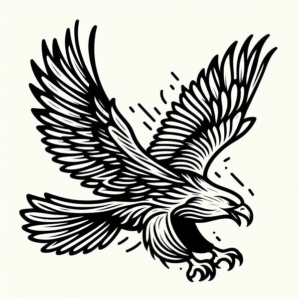 eagle bird flying drawing 9