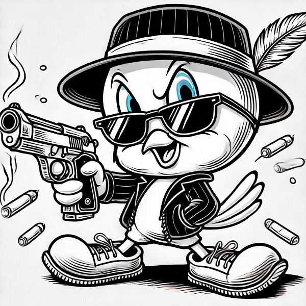 gangster tweety bird drawing 3