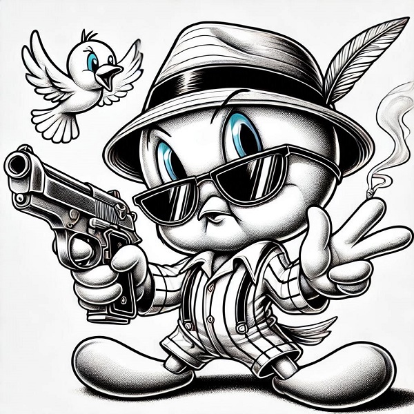 gangster tweety bird drawing 9