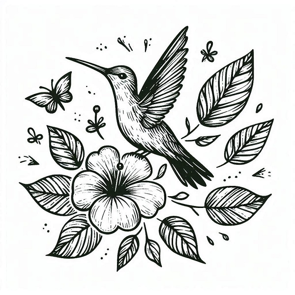 humming bird drawing 2