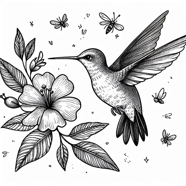 humming bird drawing 4