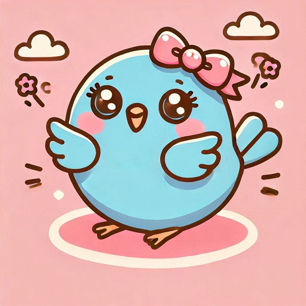 kawaii cute bird drawing 3