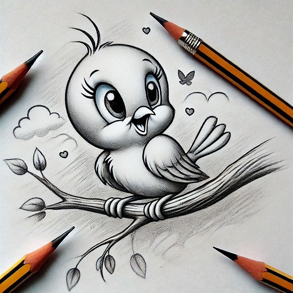 pencil tweety bird drawing 6