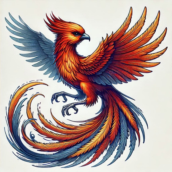 realistic phoenix bird drawing 11