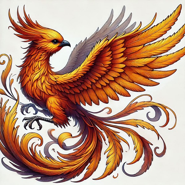 realistic phoenix bird drawing 14