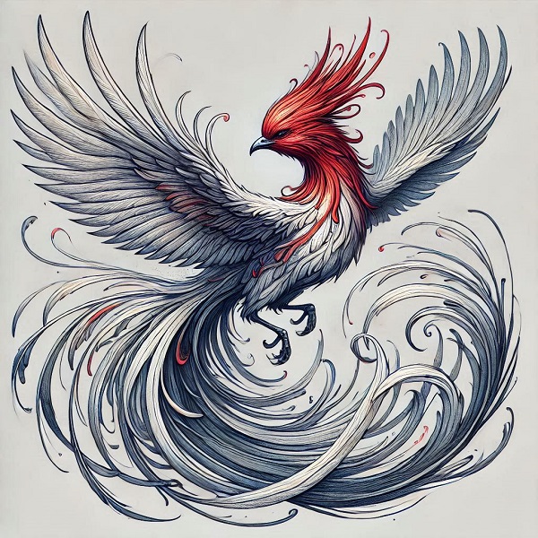 realistic phoenix bird drawing 15