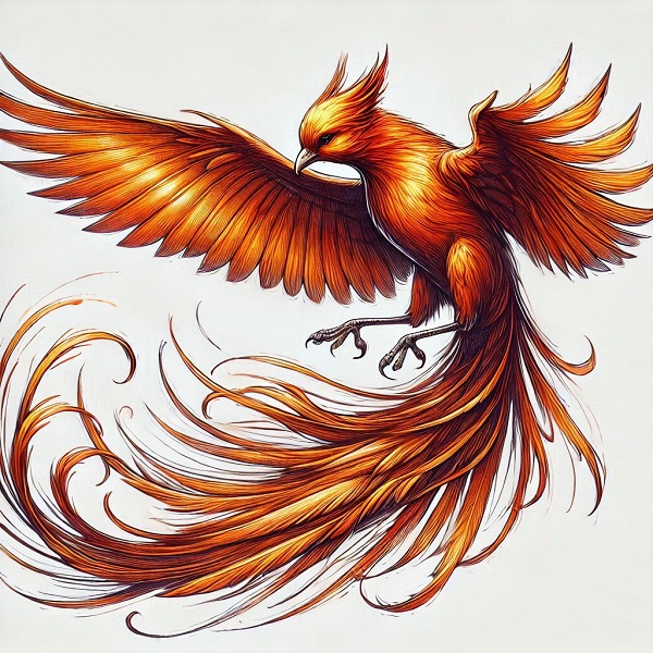 realistic phoenix bird drawing 19