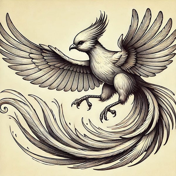 realistic phoenix bird drawing 24