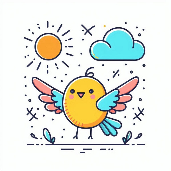 simple bird drawing flying 5