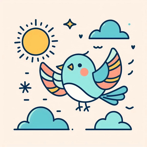 simple bird drawing flying 6