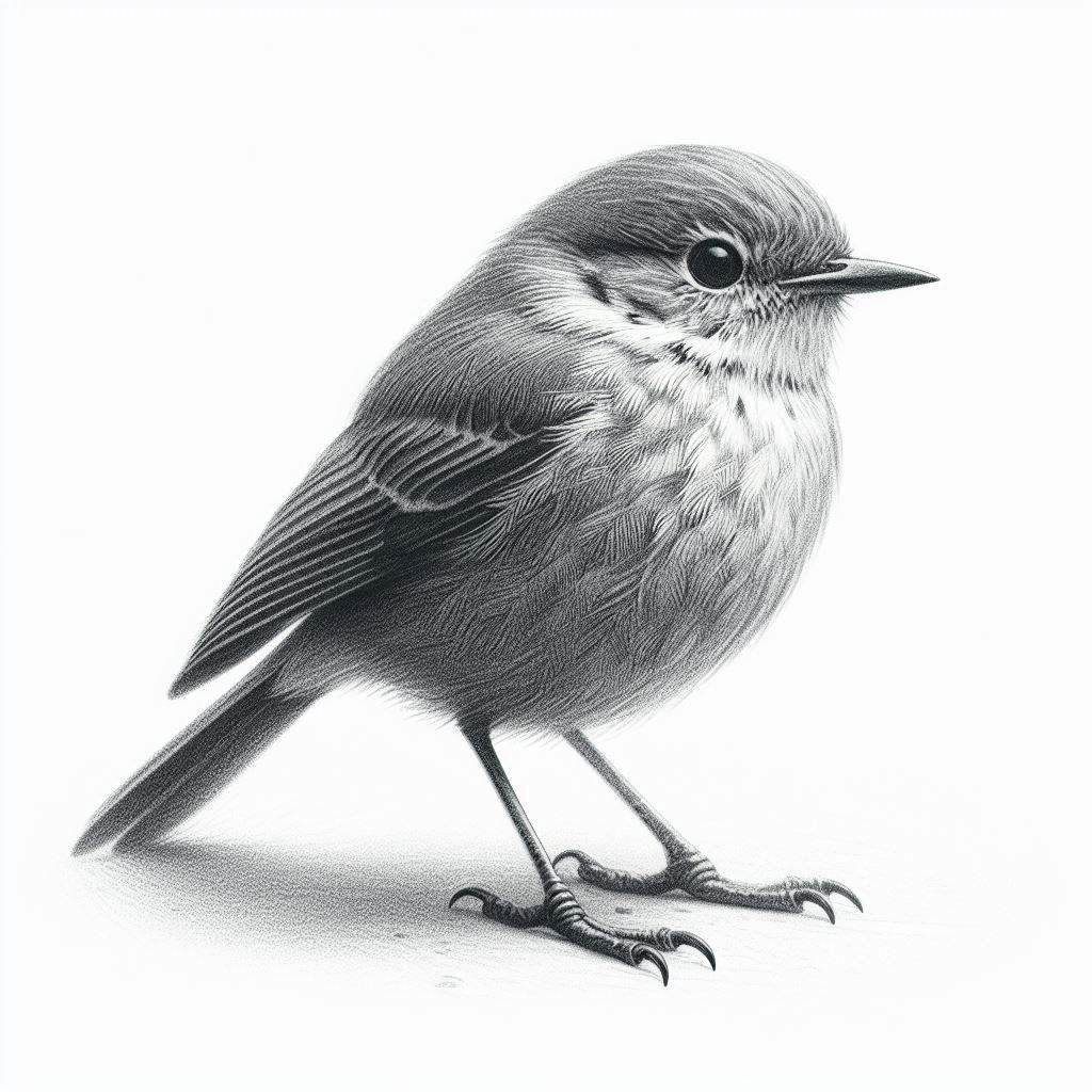 simple bird drawing realistic 5