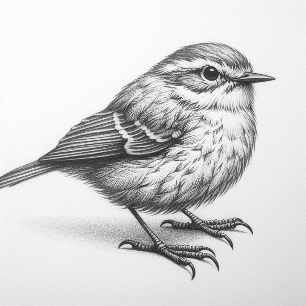 simple bird drawing realistic 6