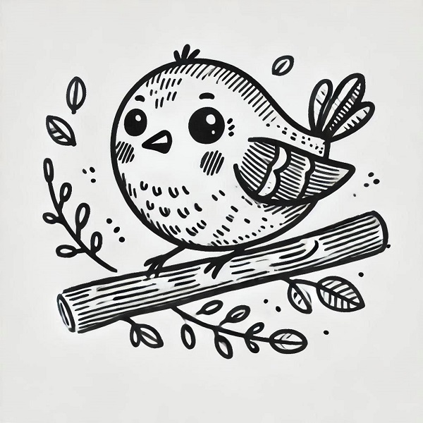 simple cute bird drawing 10