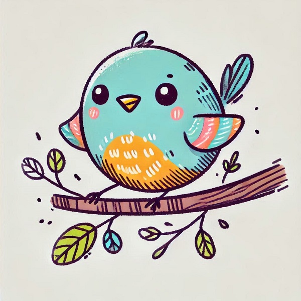 simple cute bird drawing 11