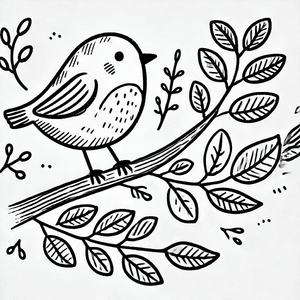 simple cute bird drawing 12