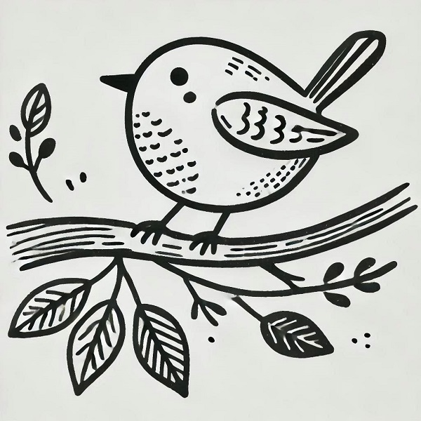 simple cute bird drawing 13