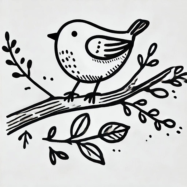 simple cute bird drawing 15