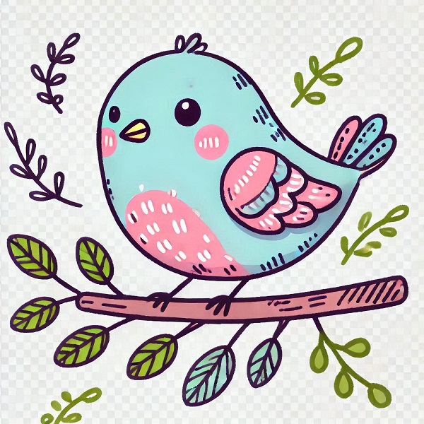 simple cute bird drawing 5