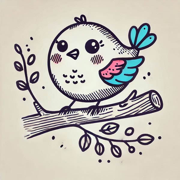 simple cute bird drawing 8