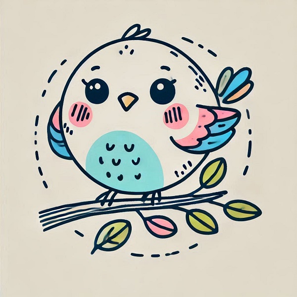 simple cute bird drawing 9