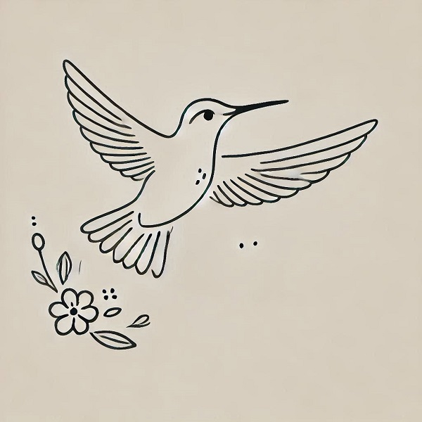 simple hummingbird drawing 11