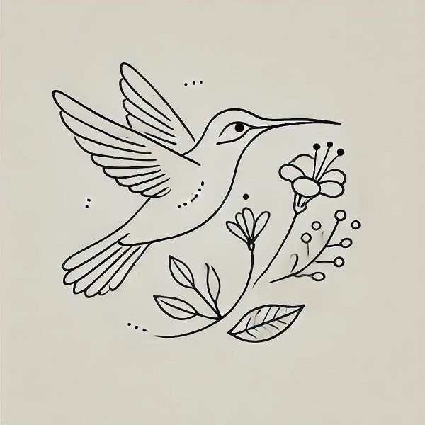 simple hummingbird drawing 12