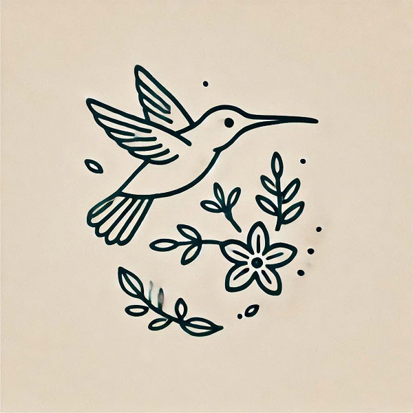 simple hummingbird drawing 13