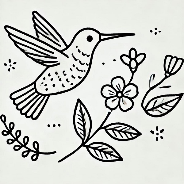 simple hummingbird drawing 14