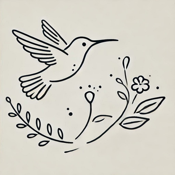 simple hummingbird drawing 15