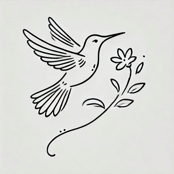 simple hummingbird drawing 17