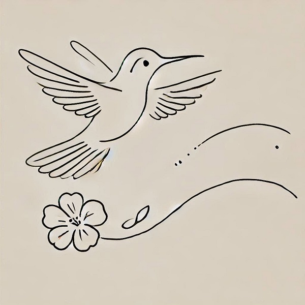 simple hummingbird drawing 18