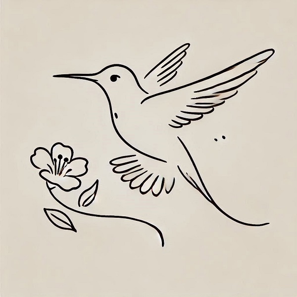 simple hummingbird drawing 19