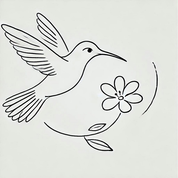 simple hummingbird drawing 21