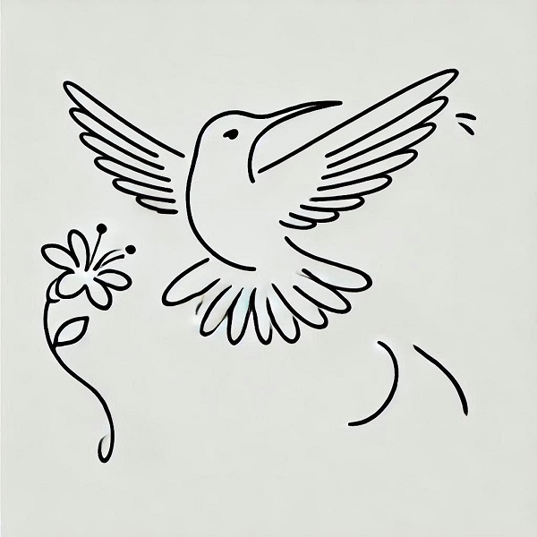 simple hummingbird drawing 23