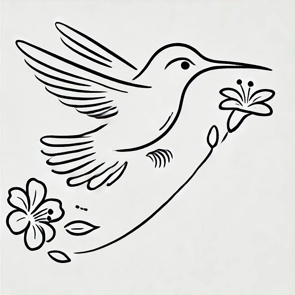 simple hummingbird drawing 24