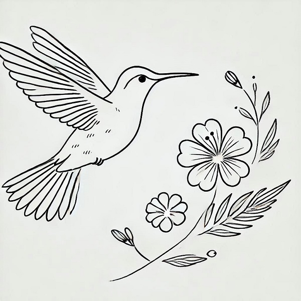 simple hummingbird drawing 25