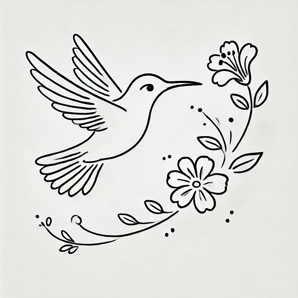 simple hummingbird drawing 27