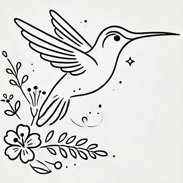 simple hummingbird drawing 28