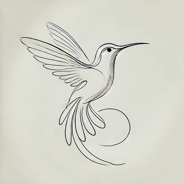 simple hummingbird drawing 29