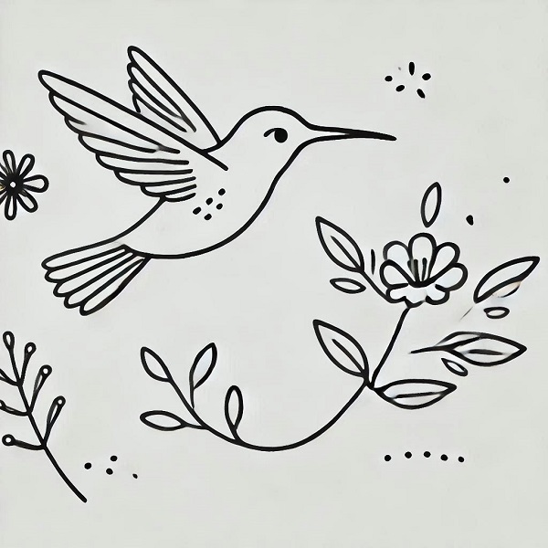 simple hummingbird drawing 3