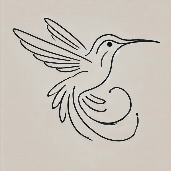 simple hummingbird drawing 30