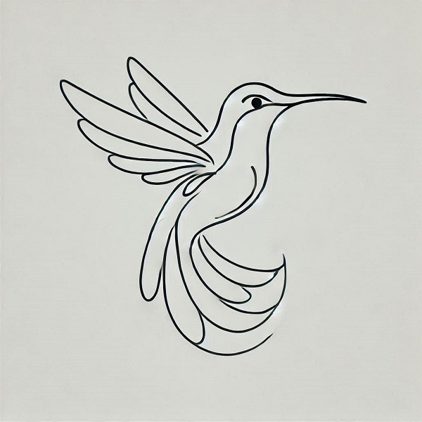 simple hummingbird drawing 31